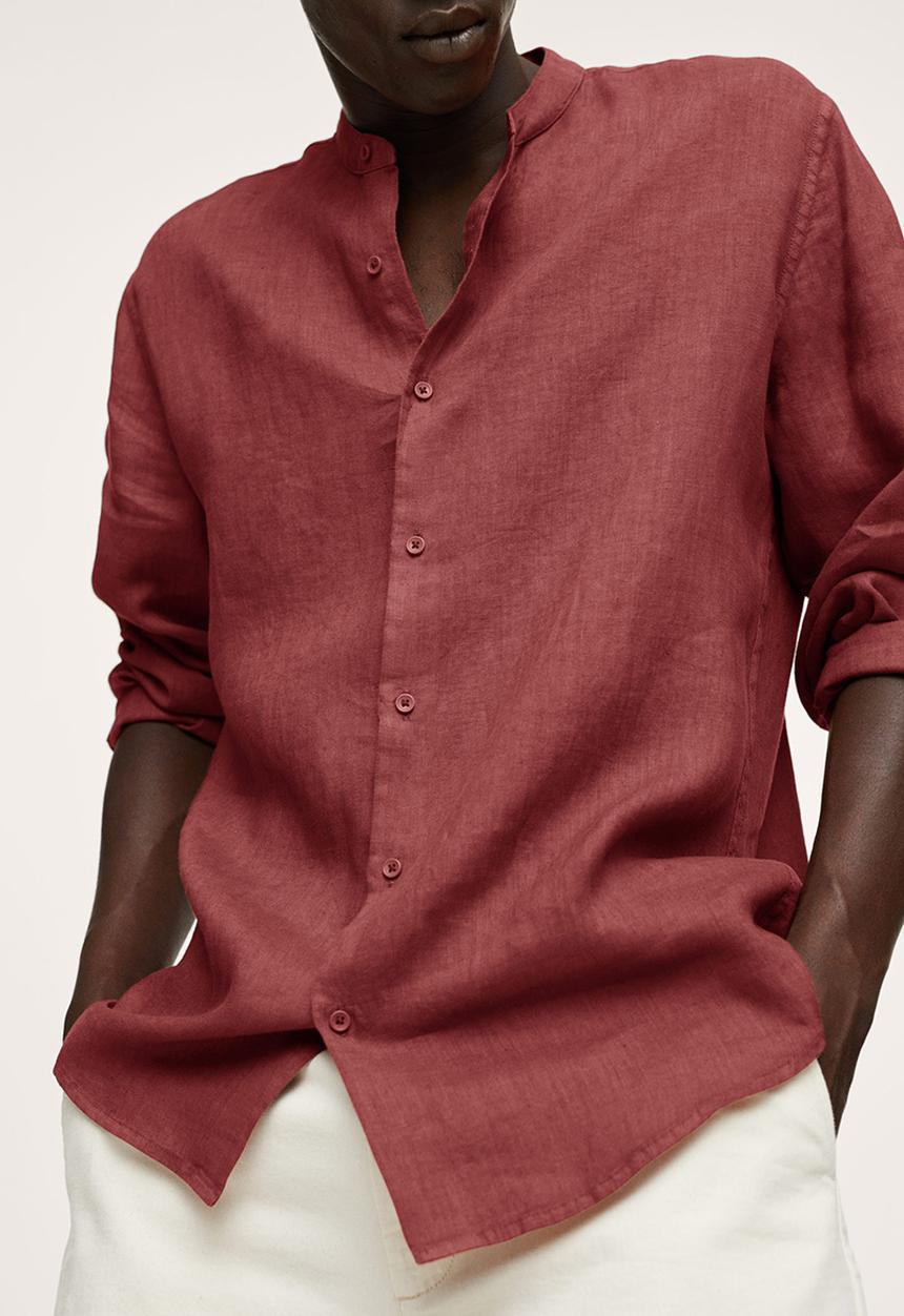 MANGO - Shirt calcuta regular fit - burnt orange