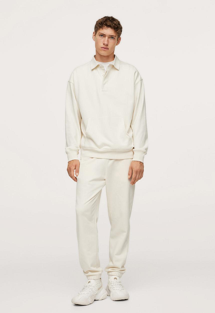 MANGO - Brava Cotton jogger-style trousers - light beige