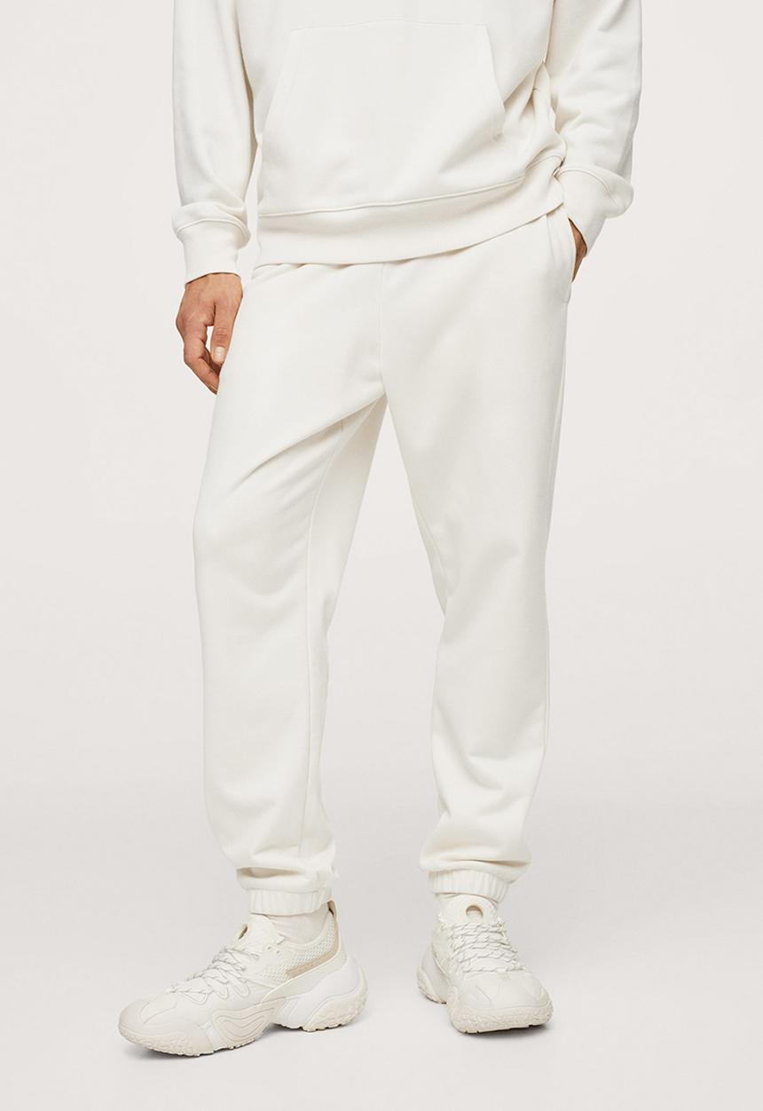 MANGO - Brava Cotton jogger-style trousers - light beige