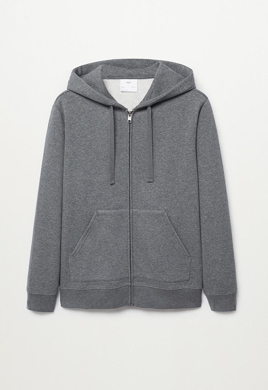 MANGO - Bady Zipper cotton Sweatshirt  - Dark Grey