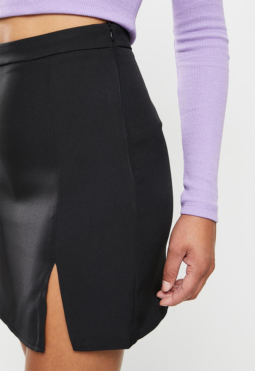 Missguided - Tailored double split mini skirt - black