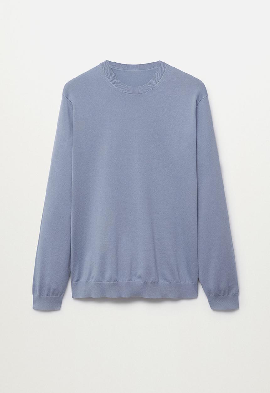 MANGO - Thermoregulator cotton-blend sweater - pastel blue