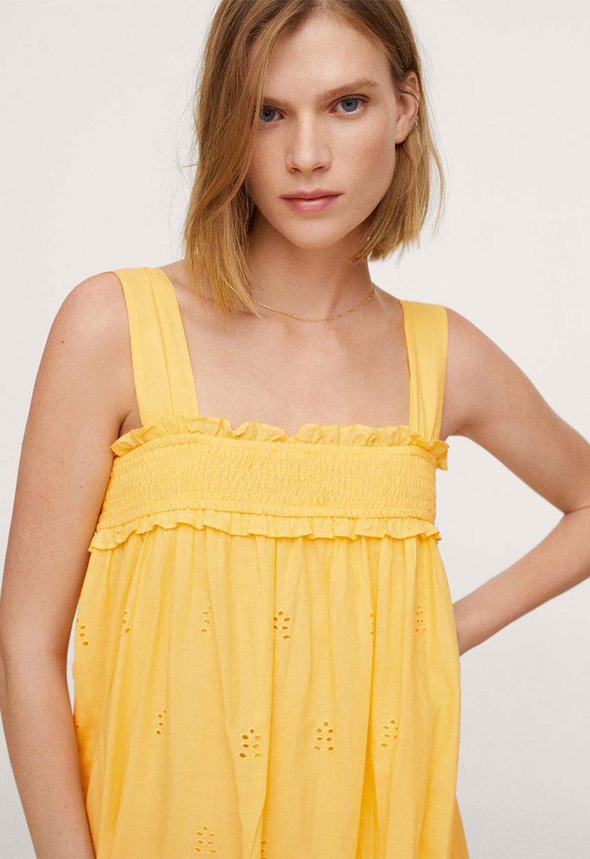 MANGO - Dress greta-h - light pastel yellow
