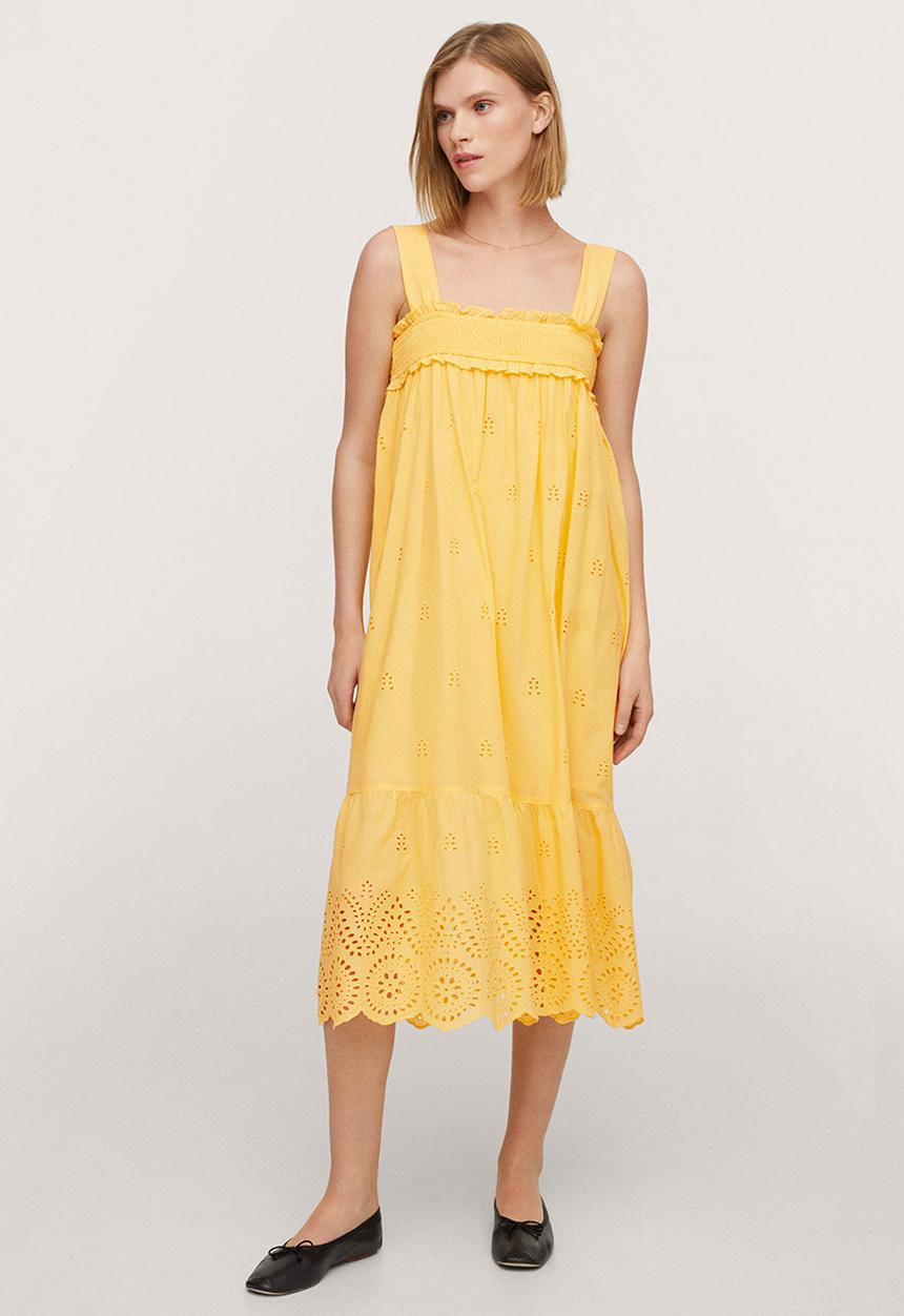 MANGO - Dress greta-h - light pastel yellow