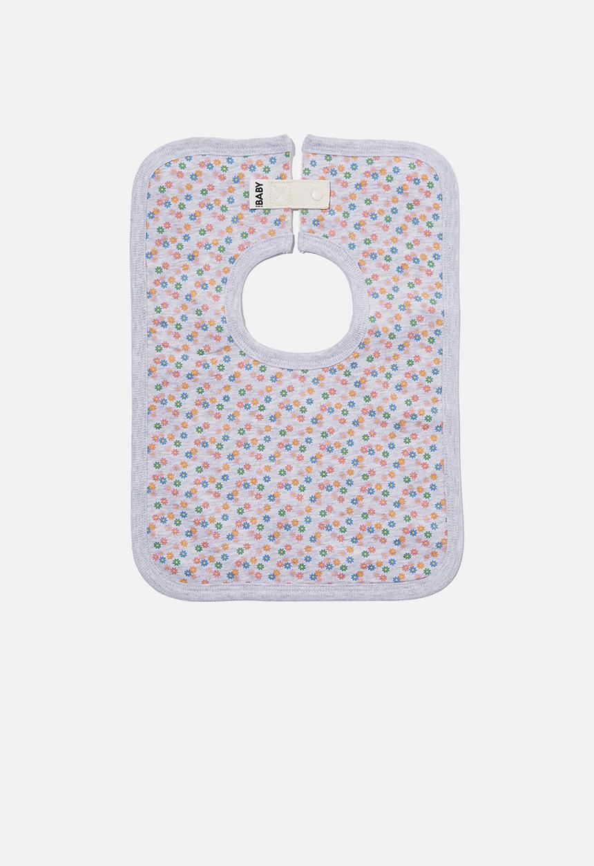 Cotton On - The square bib - cloud marle/norfolk daisy fields