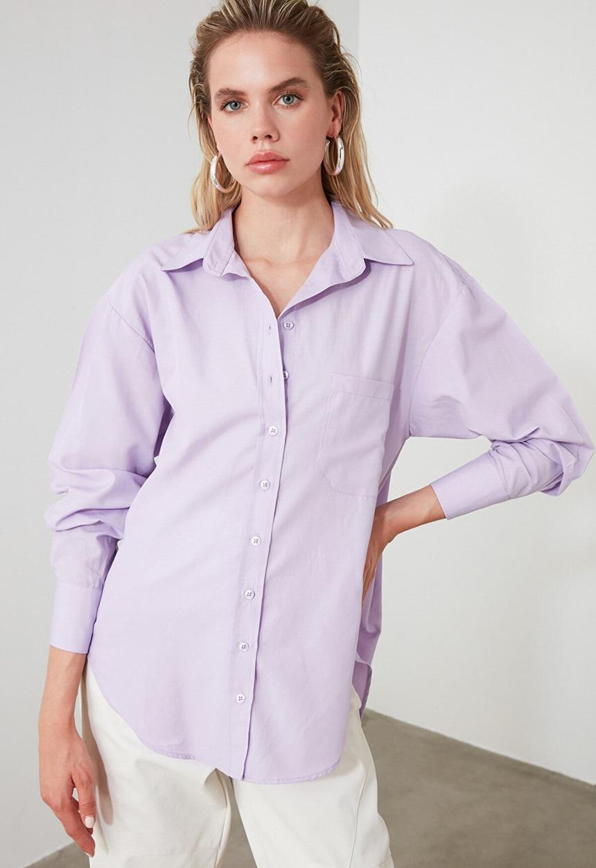 Trendyol - Boyfriend shirt - lilac