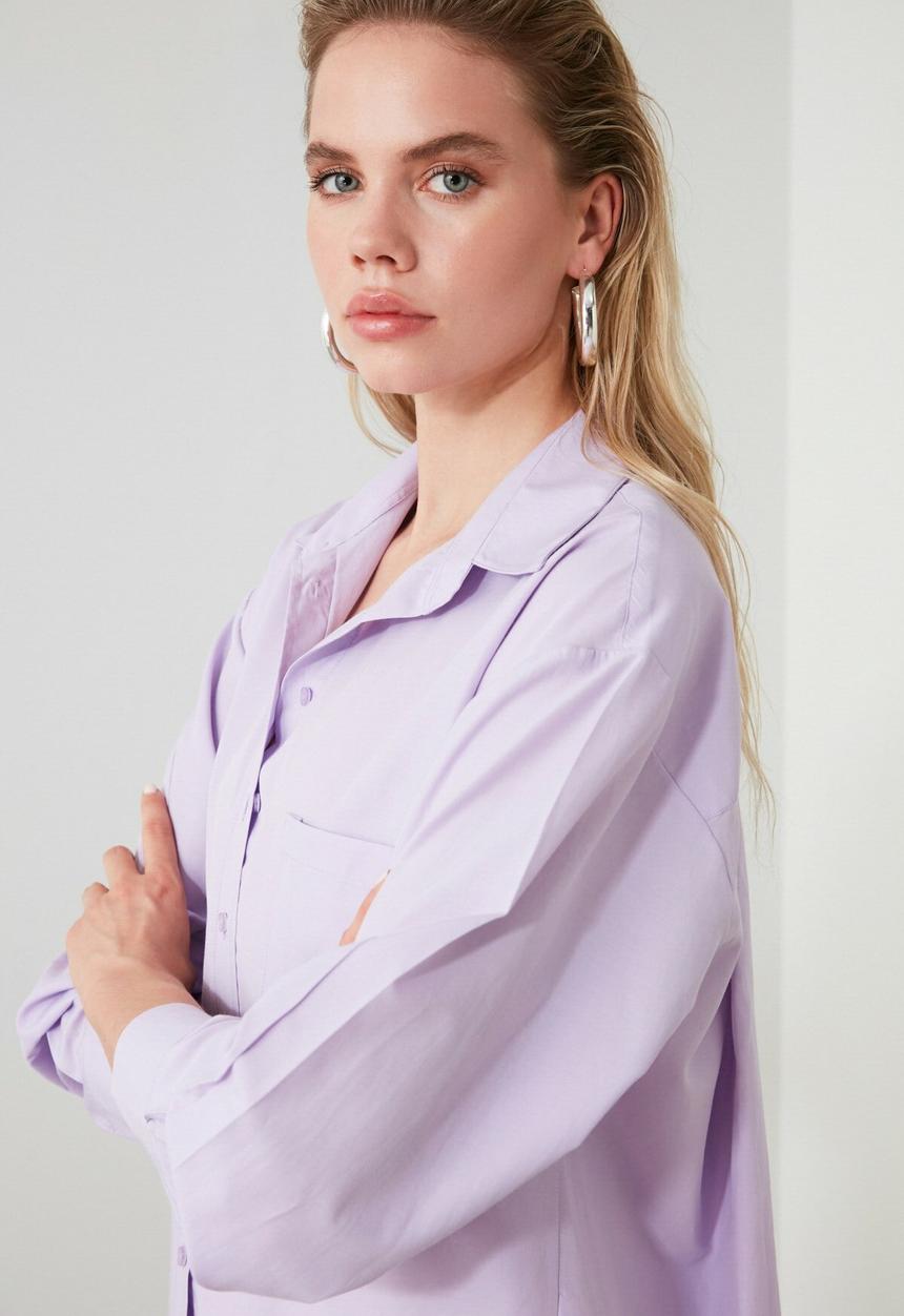 Trendyol - Boyfriend shirt - lilac