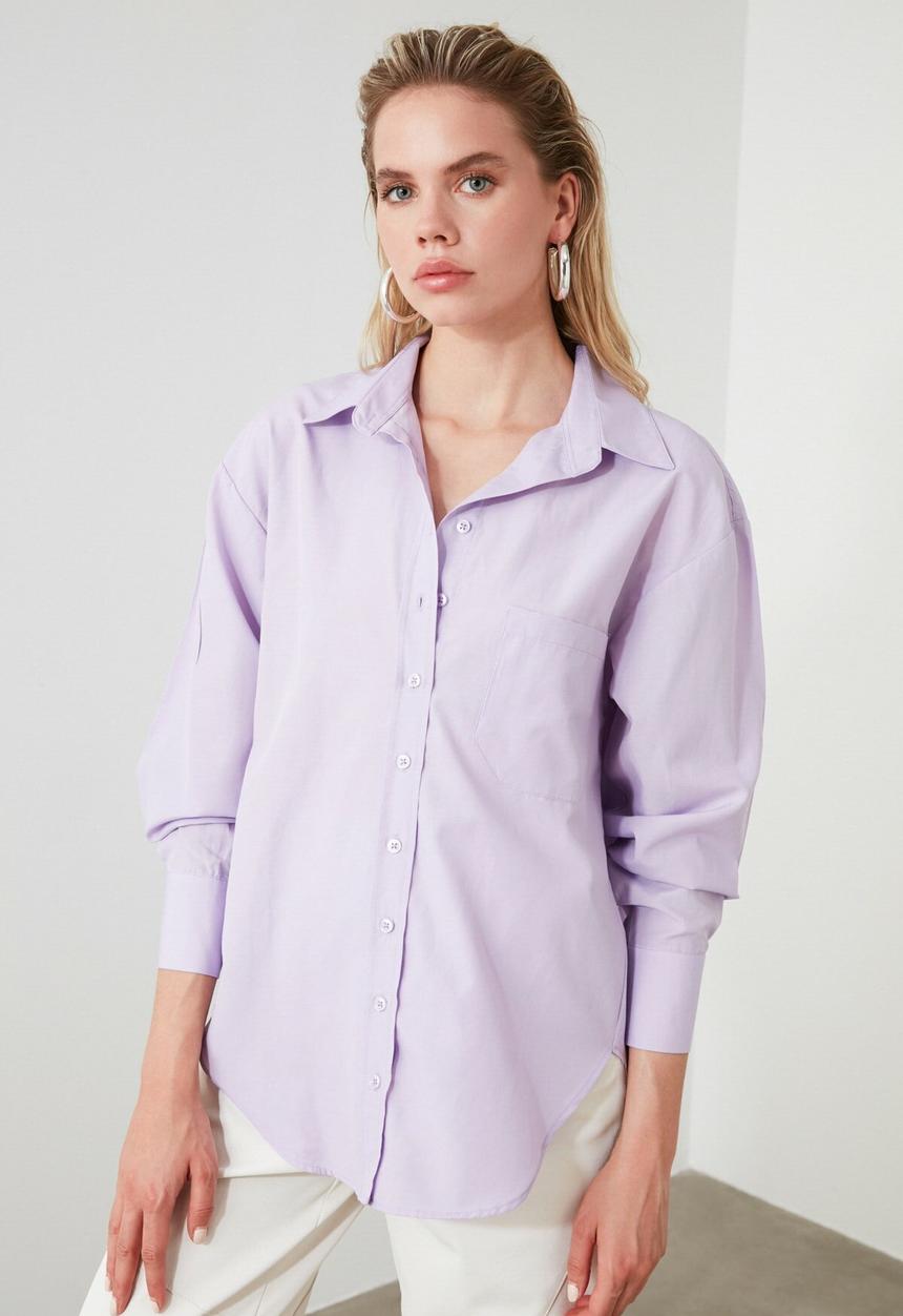 Trendyol - Boyfriend shirt - lilac