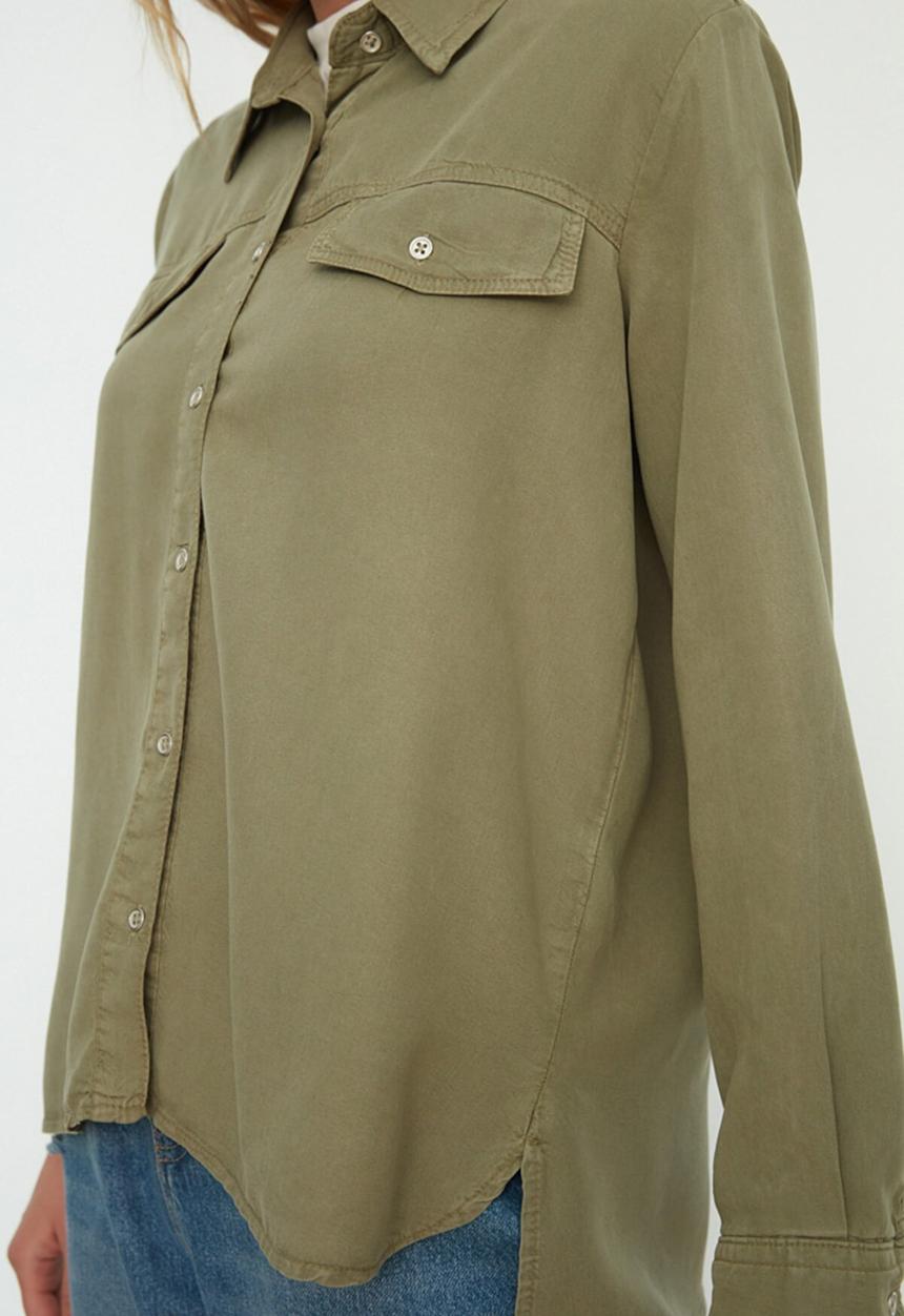 Trendyol - Denim shirt - khaki