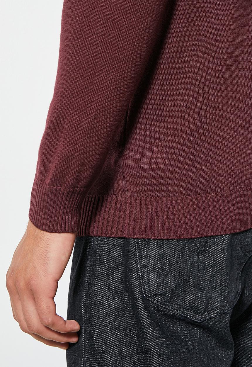 Superbalist - Basic roll neck slim fit knit - burgundy
