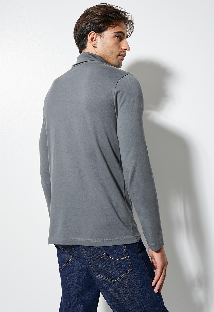 Superbalist - Milan long sleeve roll neck tee - dark grey