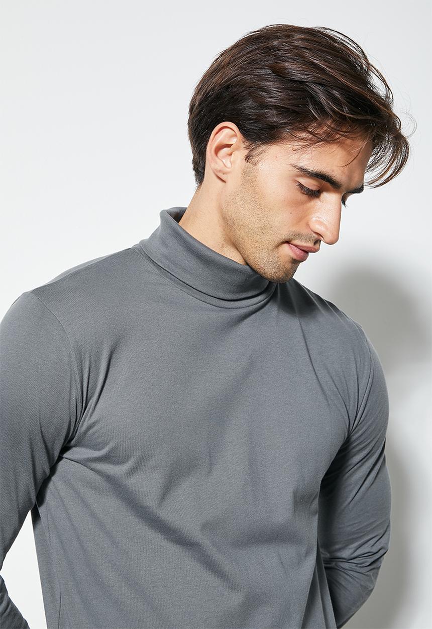 Superbalist - Milan long sleeve roll neck tee - dark grey