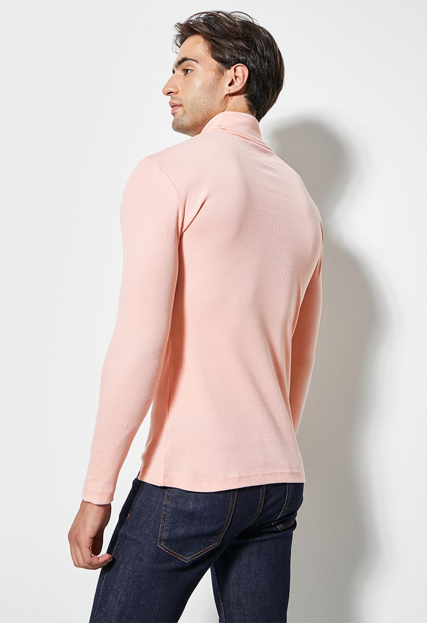 Superbalist - Sochi long sleeve ribbed roll neck tee - dusty pink
