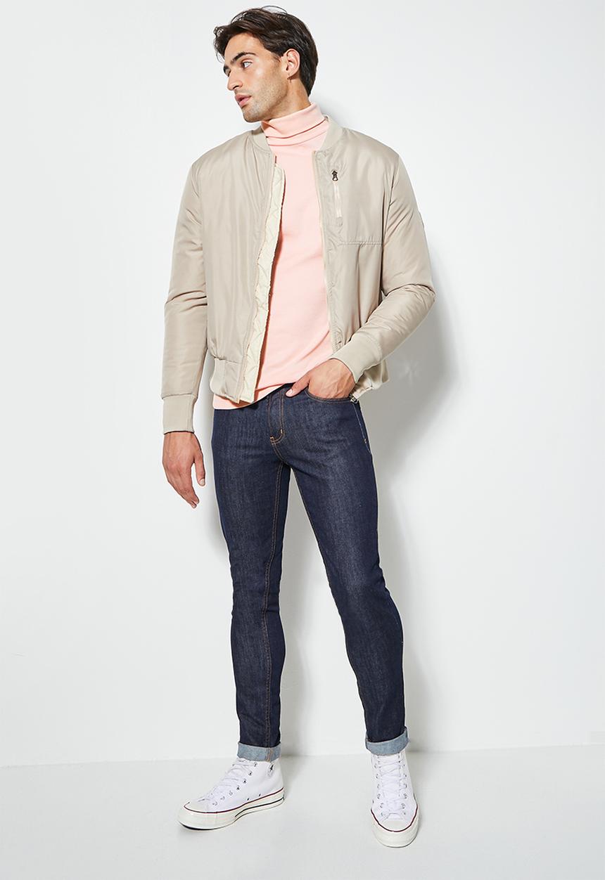 Superbalist - Sochi long sleeve ribbed roll neck tee - dusty pink
