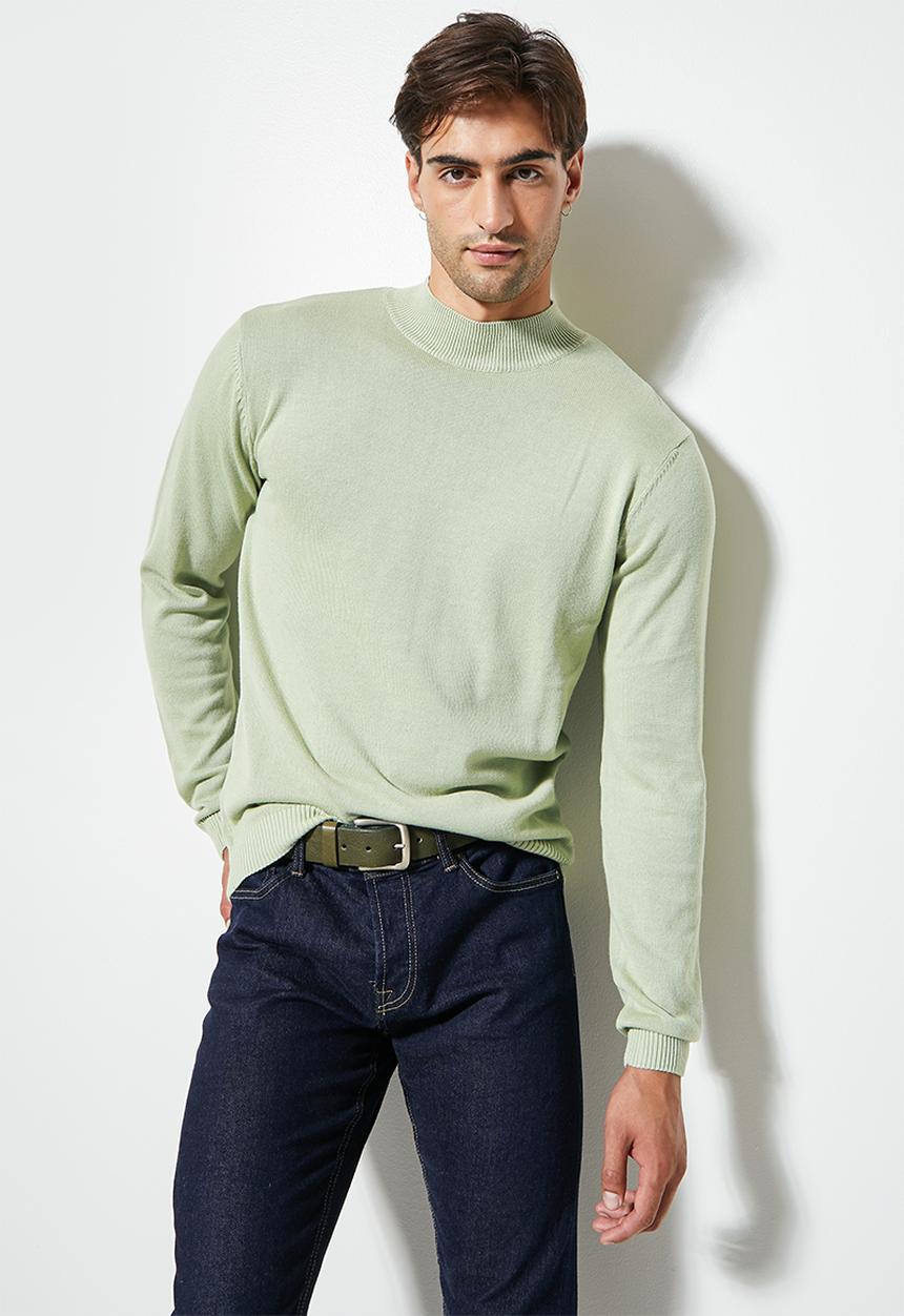 Superbalist - Slim fit high neck knit - pale green