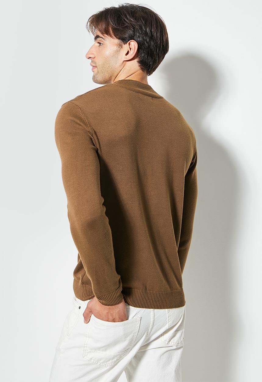 Superbalist - Slim fit high neck knit - brown