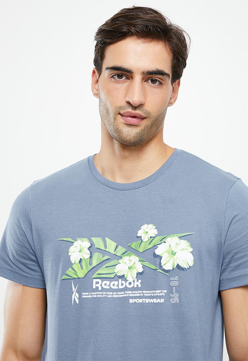 Reebok - GS Vector Flower Tee - blue slate