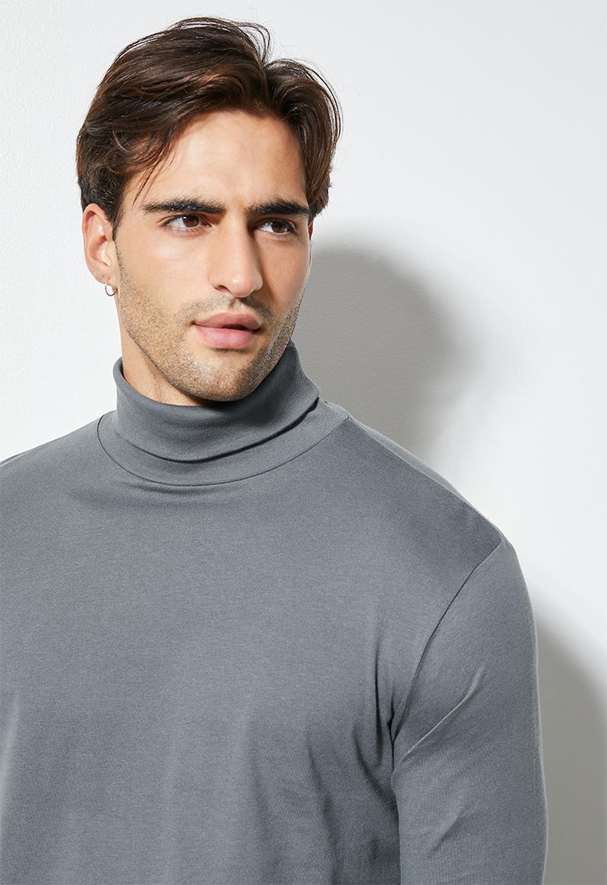Superbalist - 2 Pack Milan long sleeve roll neck tee - navy & dark grey