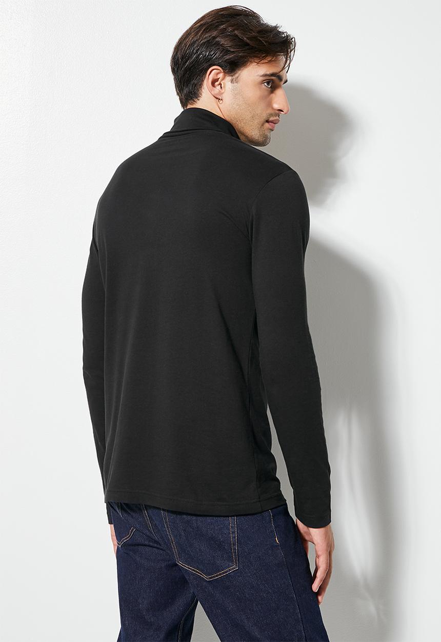 Superbalist - 2 Pack Milan long sleeve roll neck tee - black & white