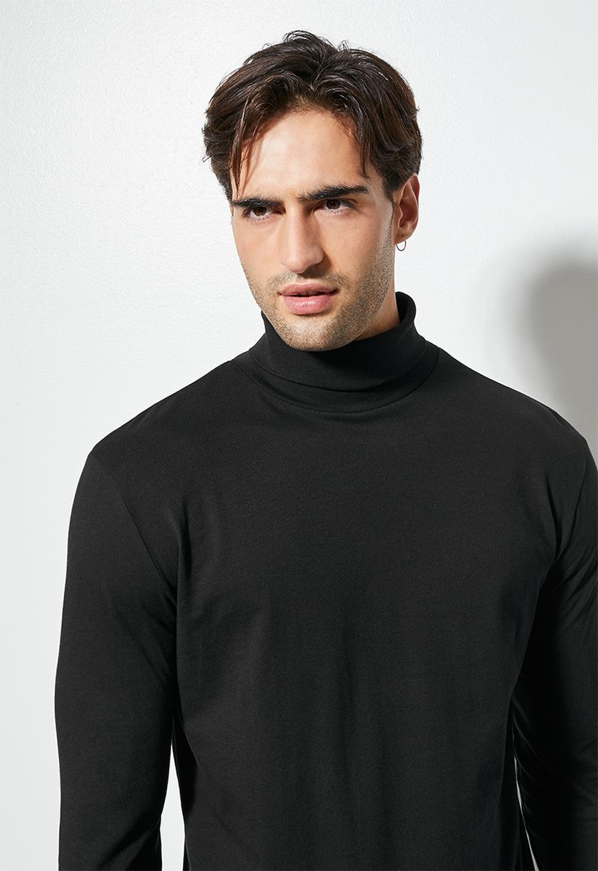 Superbalist - 2 Pack Milan long sleeve roll neck tee - black & white