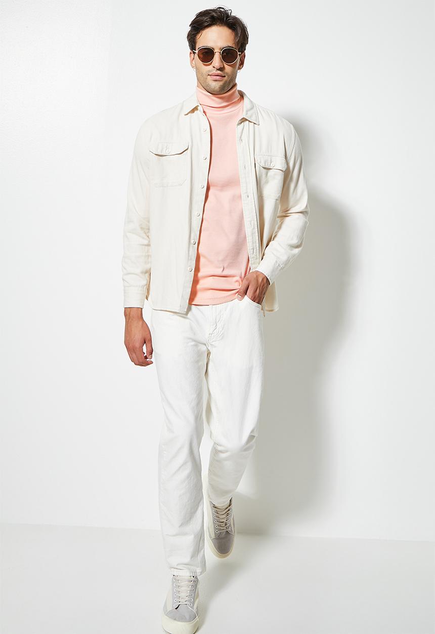 Superbalist - 2 Pack sochi long sleeve ribbed roll neck tee - beige & dusty pink