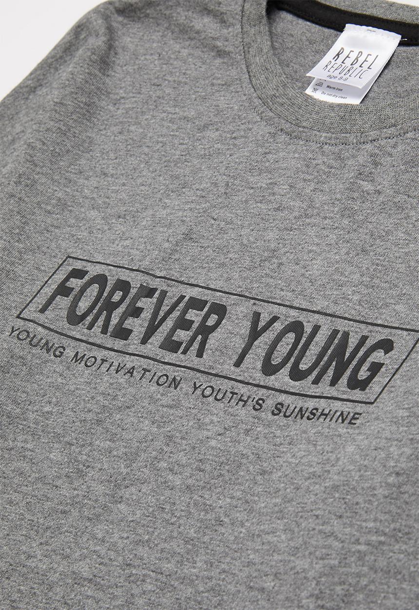 Rebel Republic - Printed tee - grey 