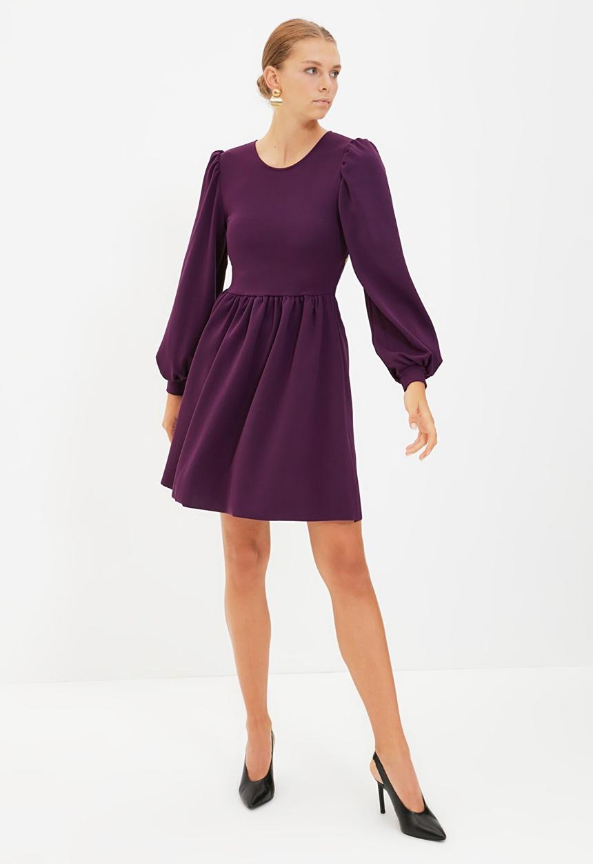 Trendyol - Low back knitted dress  - purple