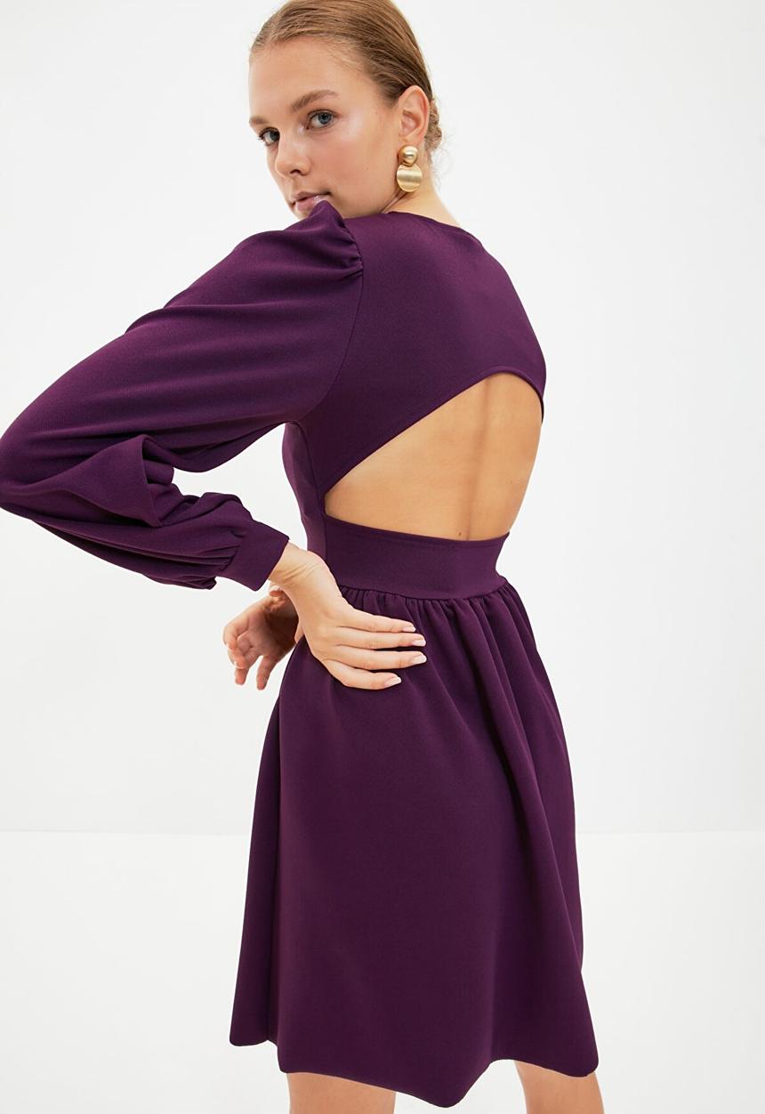 Trendyol - Low back knitted dress  - purple