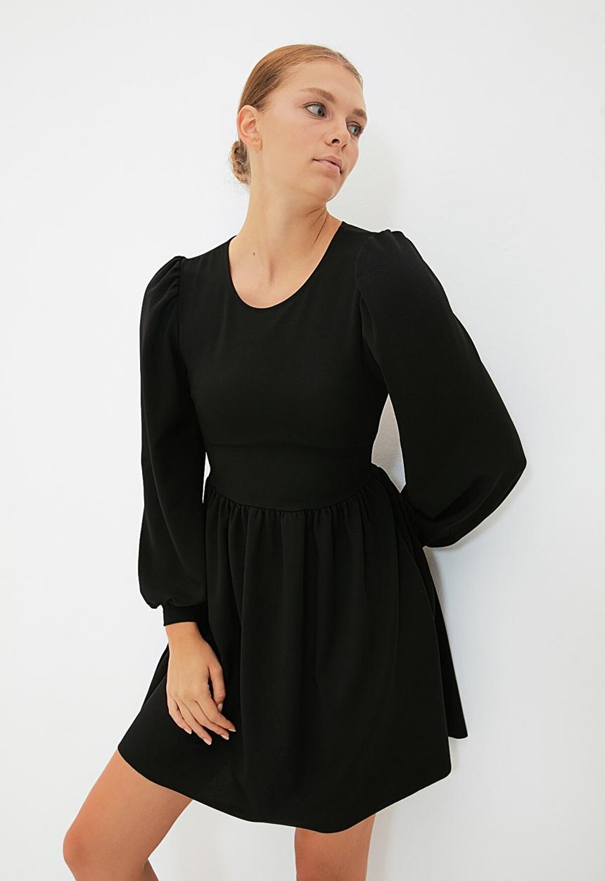Trendyol - Open back back knitted dress  - black