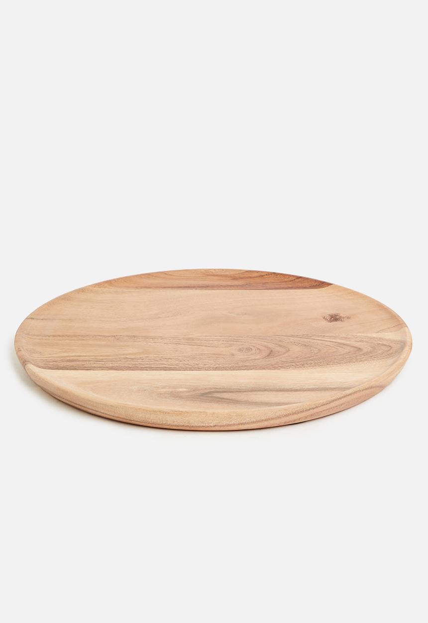 H&S - Wooden candle plate - natural