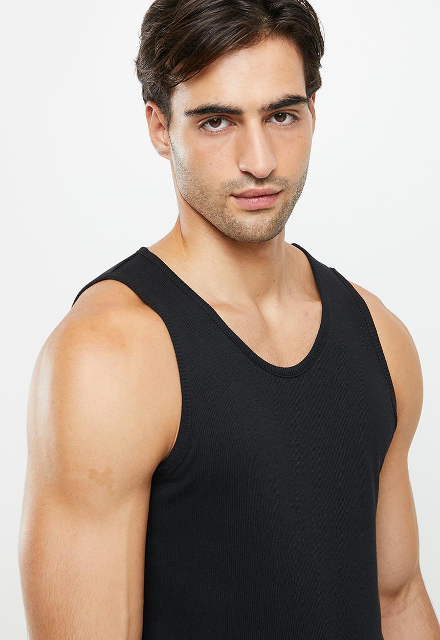 Superbalist - 2 Pack rib vests - black