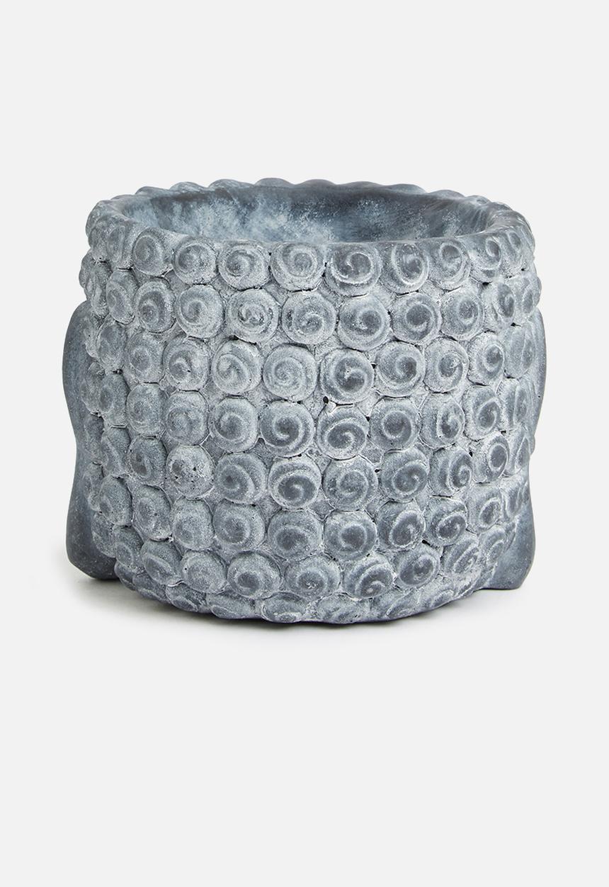 H&S - Buddha flower pot - slate