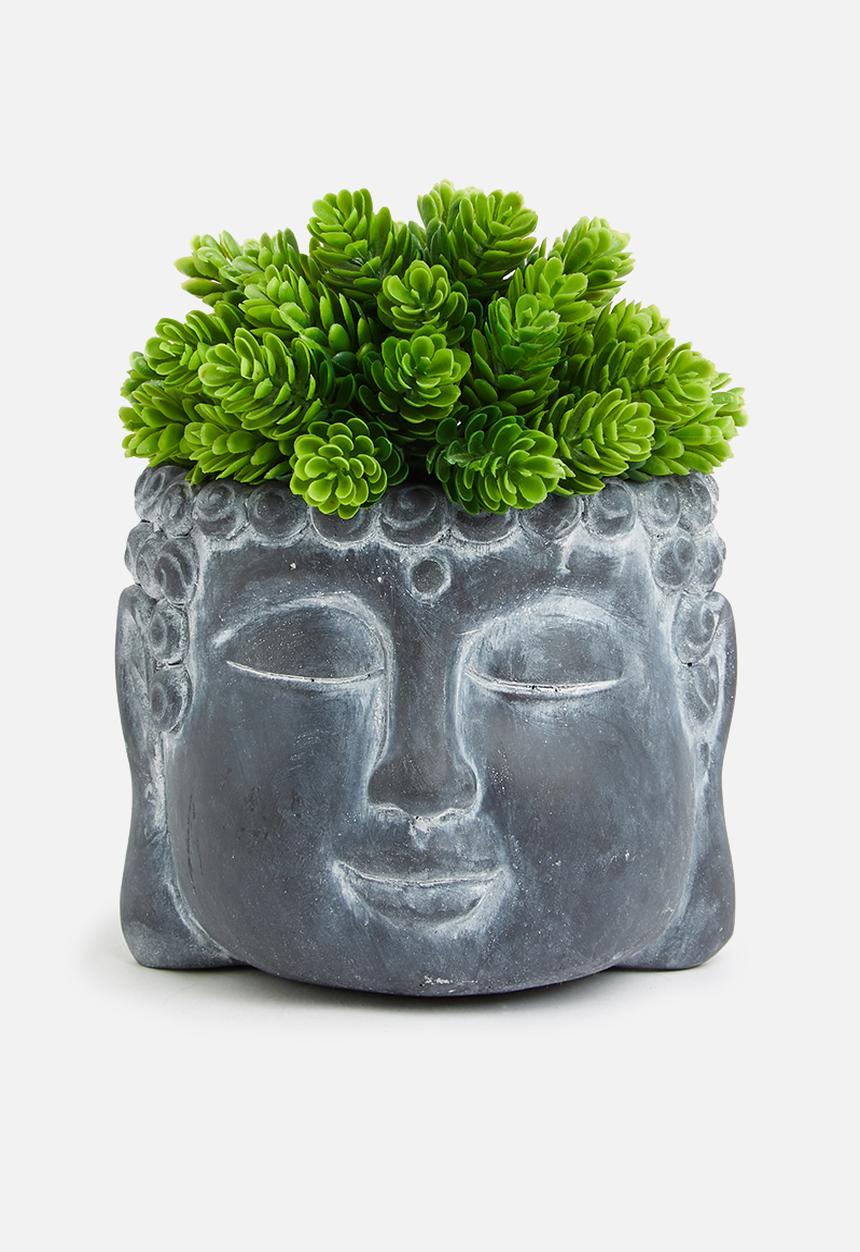 H&S - Buddha flower pot - slate
