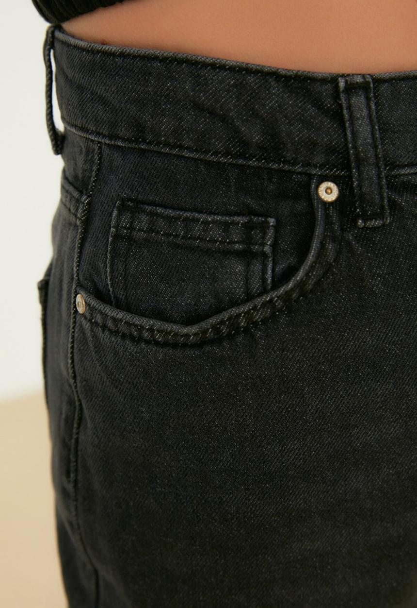 Trendyol - High waist 90's wide leg jeans - anthracite