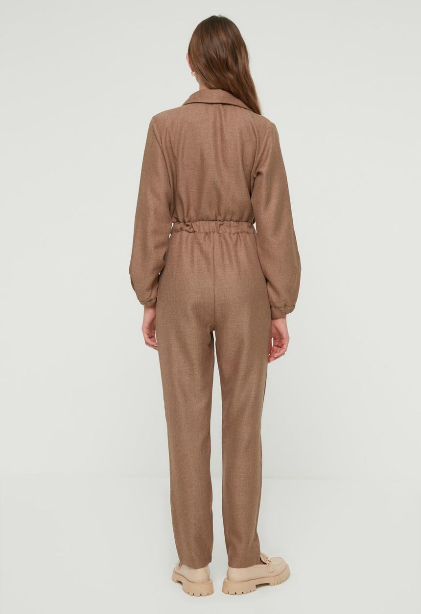Trendyol - Tie detailed jumpsuit - brown