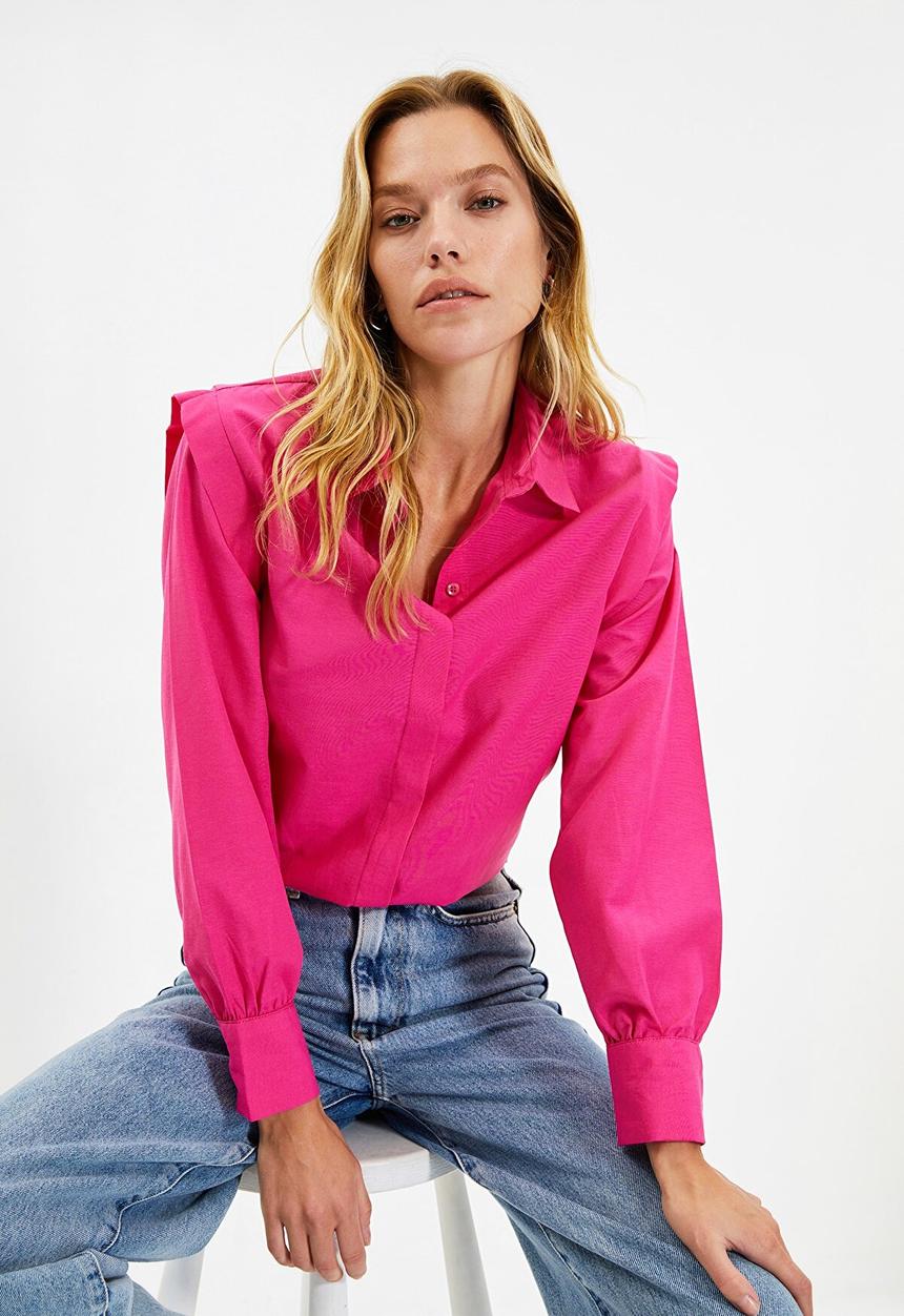 Trendyol - Shoulder detailed shirt - pink