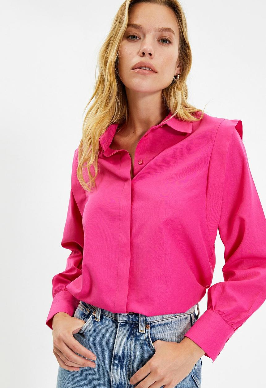 Trendyol - Shoulder detailed shirt - pink