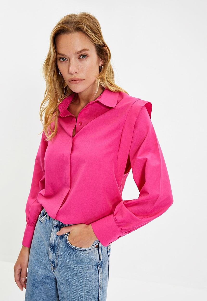 Trendyol - Shoulder detailed shirt - pink
