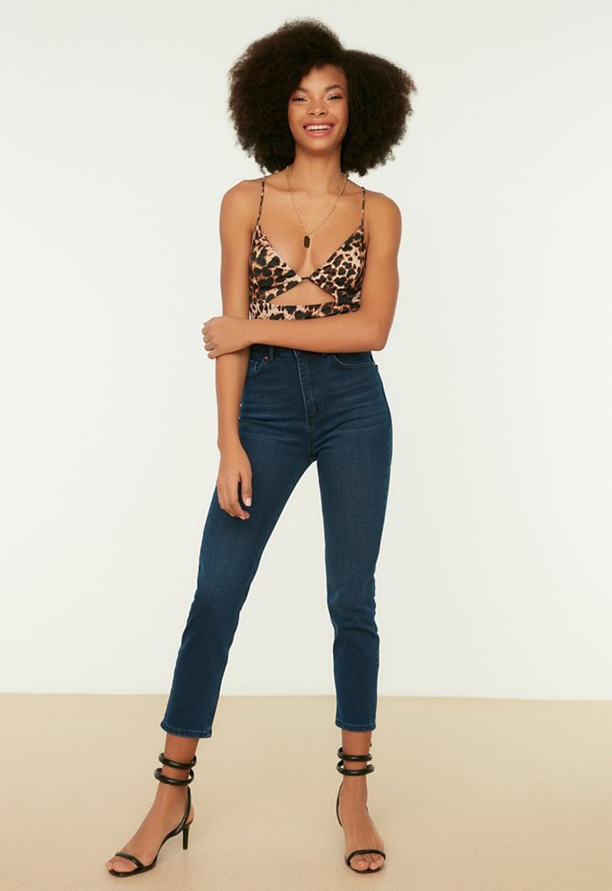 Trendyol - High waist mom jeans - navy