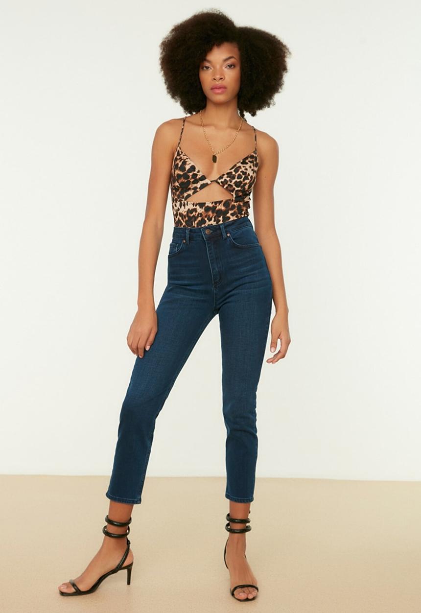 Trendyol - High waist mom jeans - navy