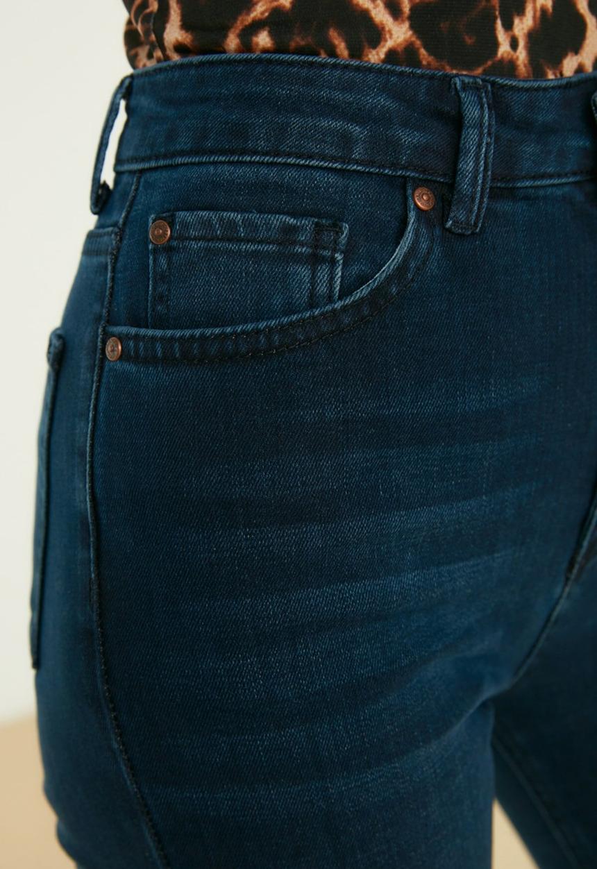Trendyol - High waist mom jeans - navy