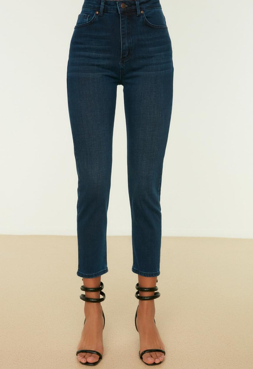 Trendyol - High waist mom jeans - navy