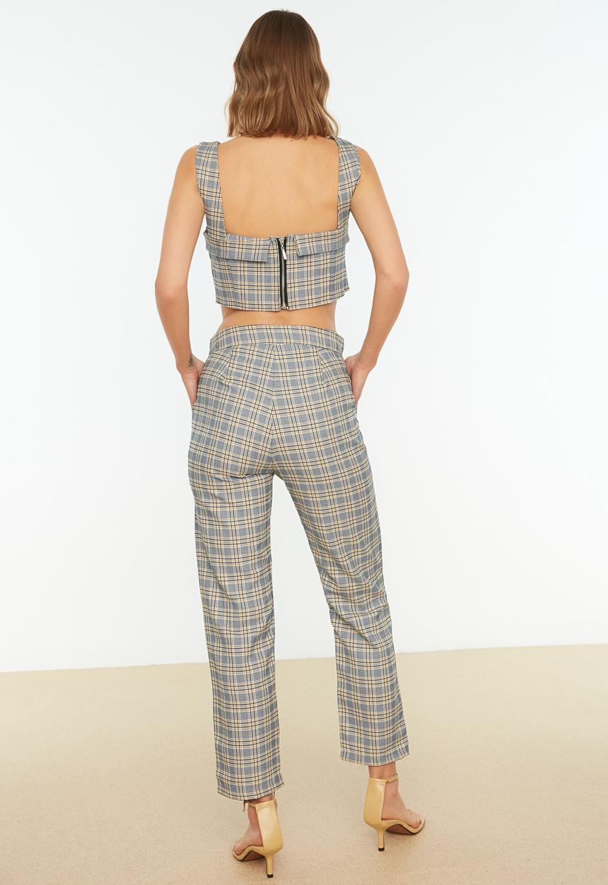 Trendyol - Plaid trousers - blue