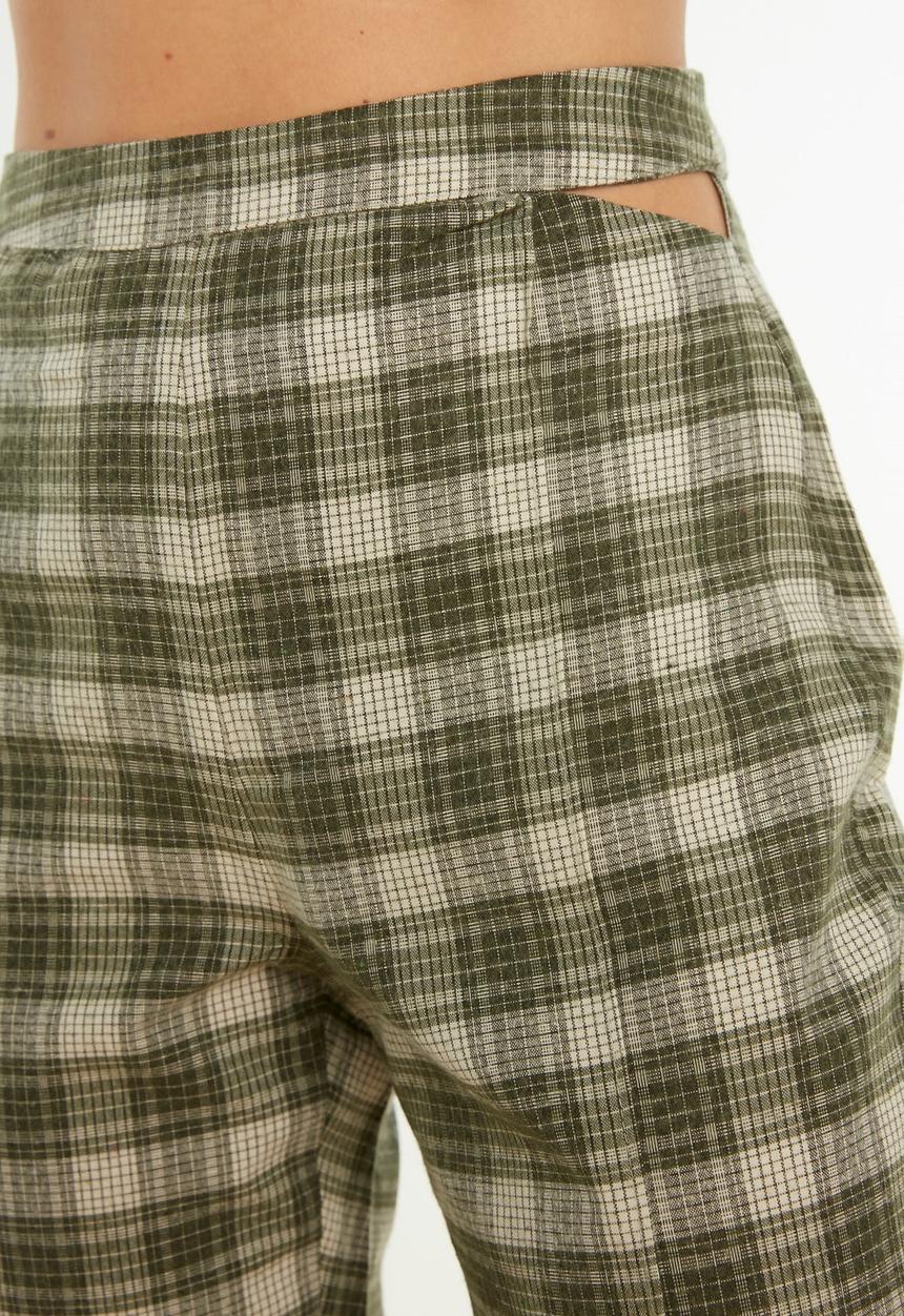 Trendyol - Plaid trousers - khaki