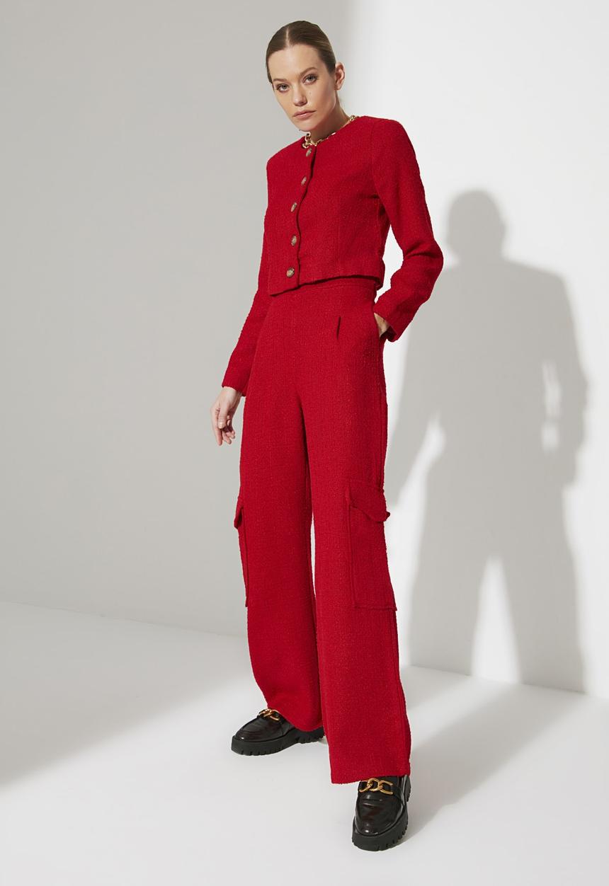 Trendyol - Pocket detailed trousers - red