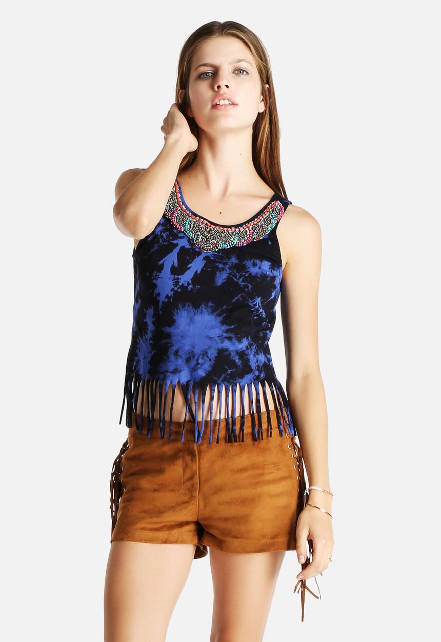 Glamorous - Tie-Dye Beaded Top