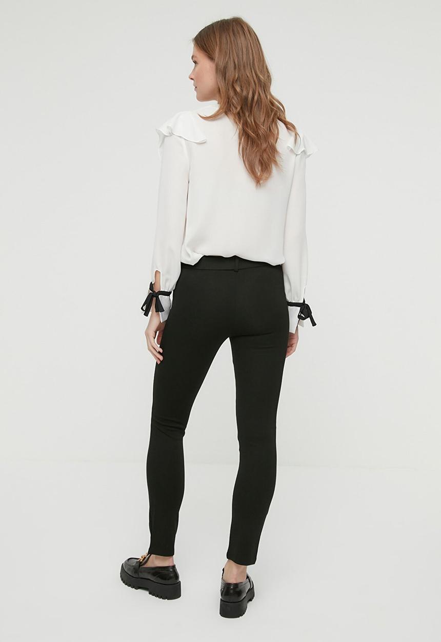 Trendyol - Belted knitted trousers - black