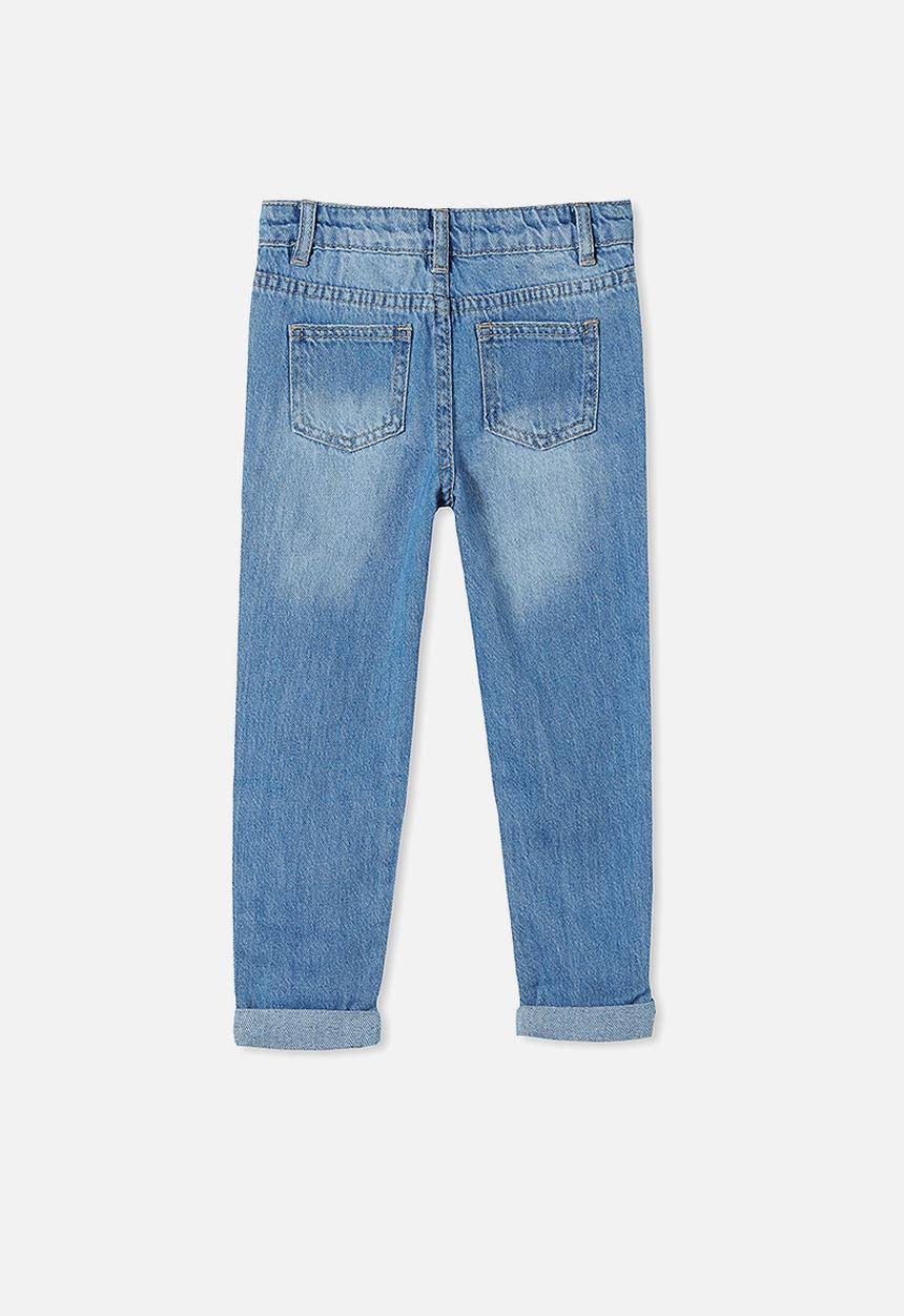 Cotton On - India slouch jean - weekend wash/rips/message