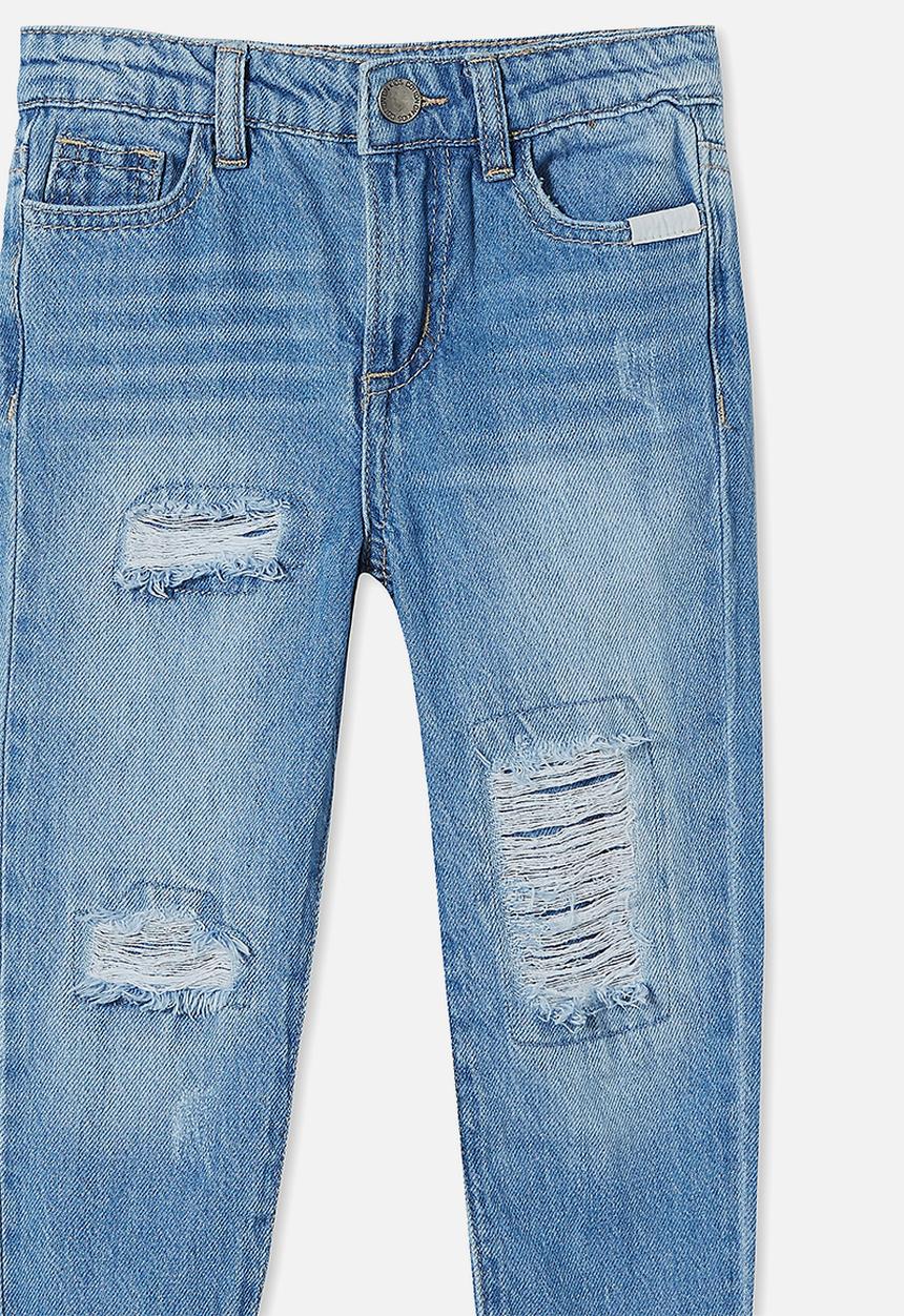 Cotton On - India slouch jean - weekend wash/rips/message