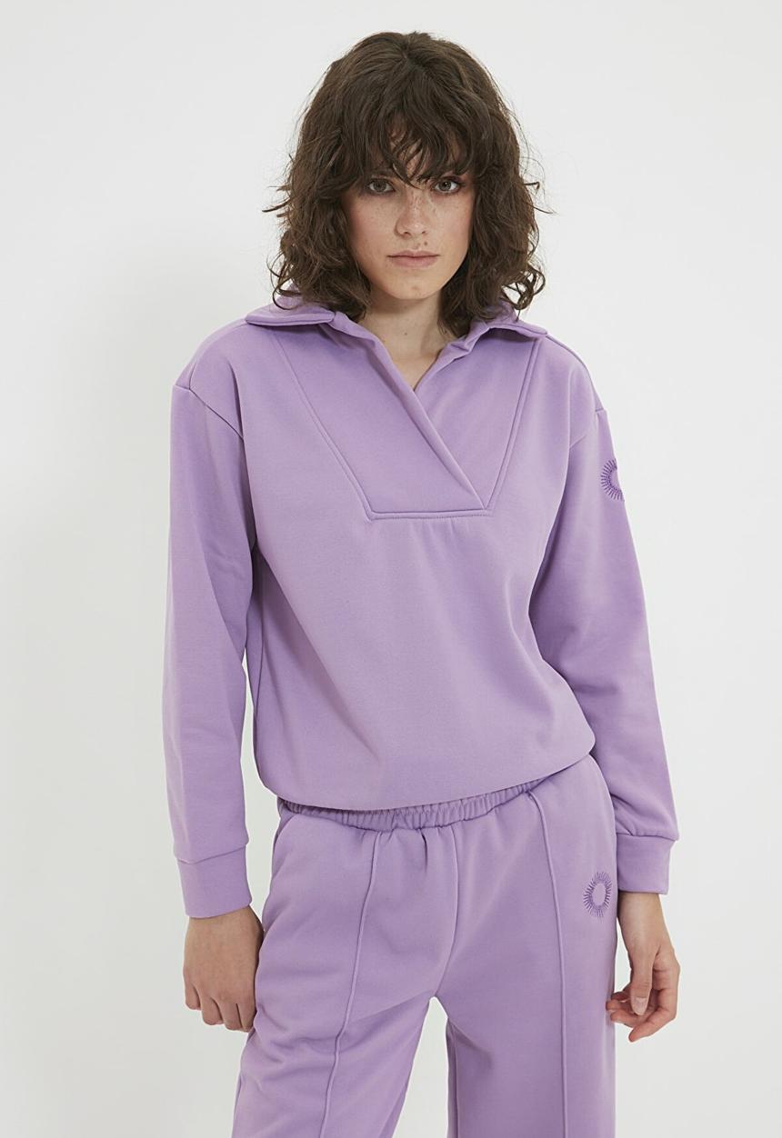 Trendyol - Loose knitted sweatshirt - lilac